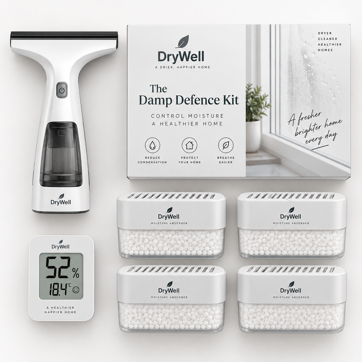 DryWell condensation and damp control kit in a bedroom