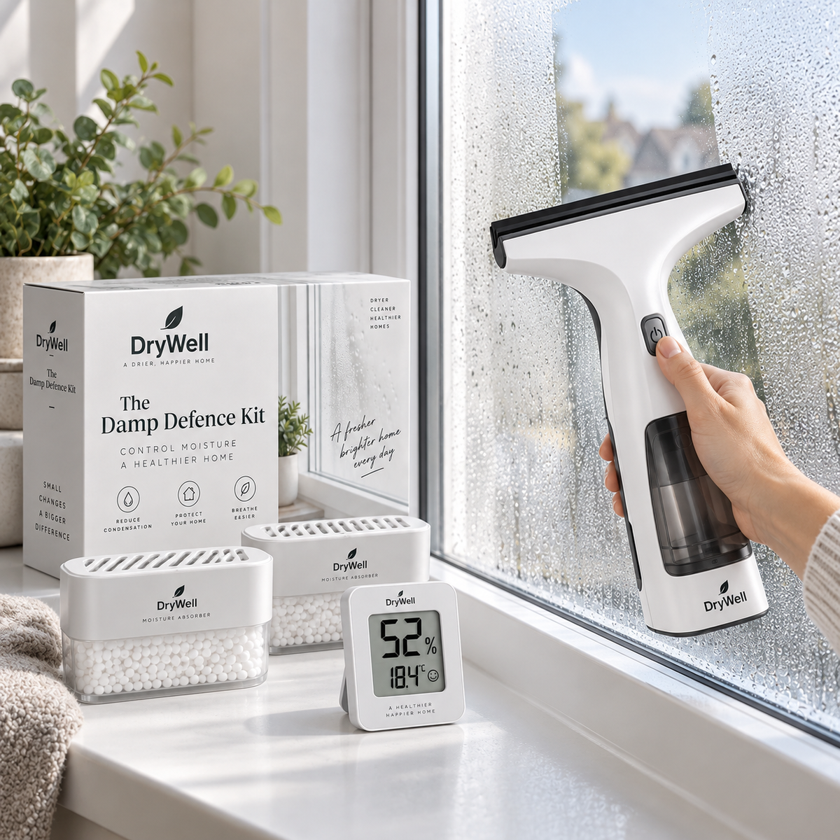 Clearing window condensation with the DryWell Damp Defence Kit
