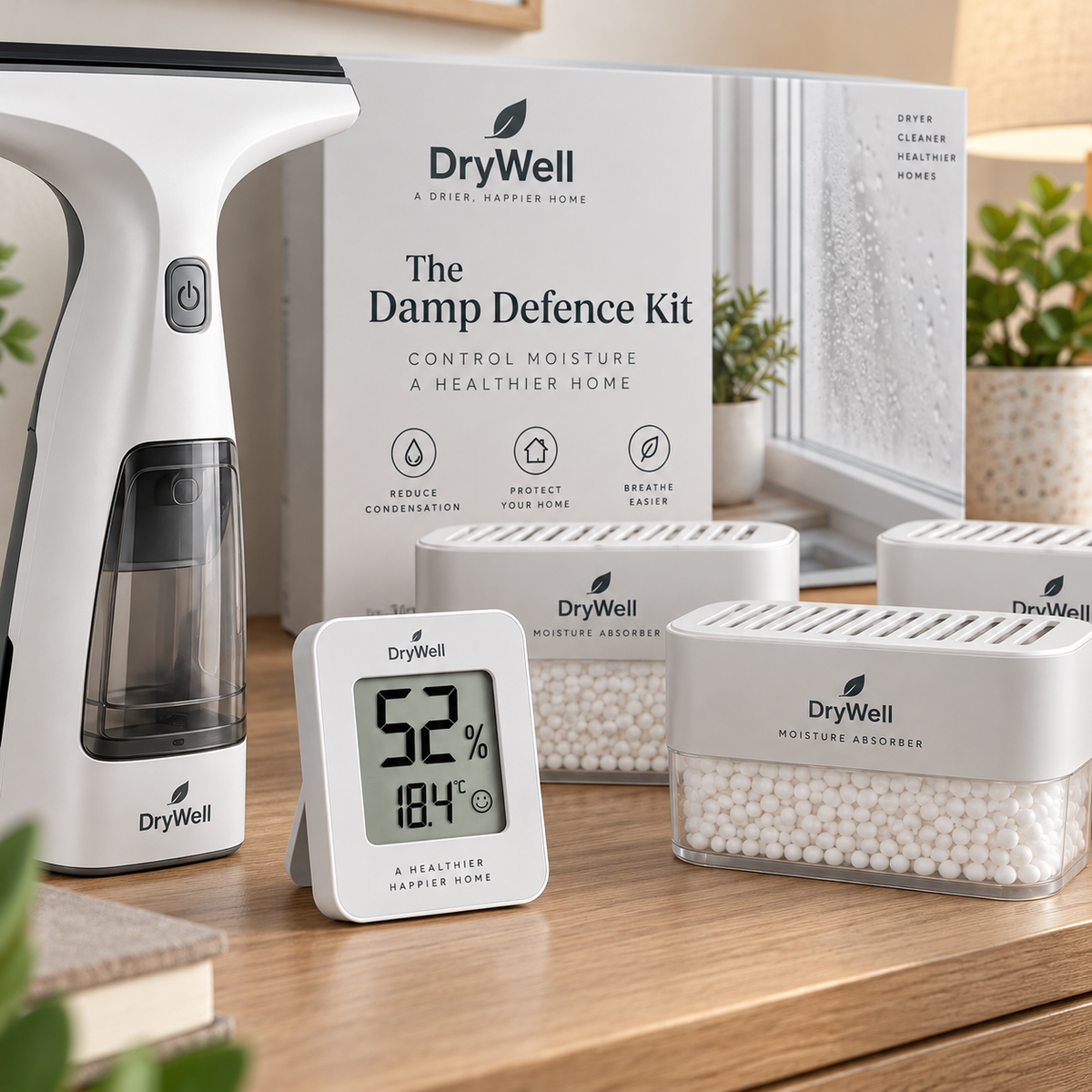DryWell moisture absorber by a window to stop condensation and mould