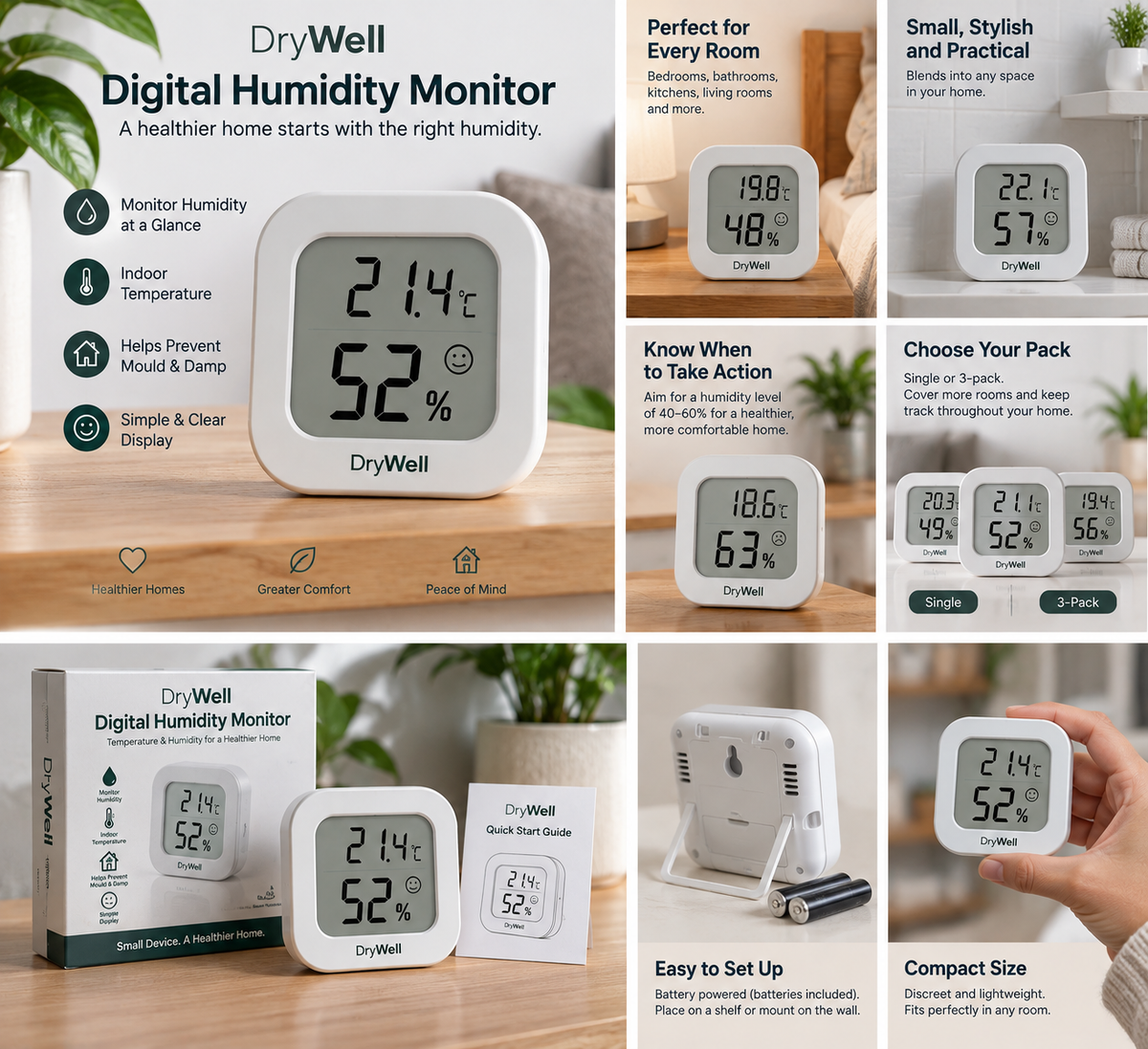 Digital Hygrometer & Humidity Monitor | DryWell