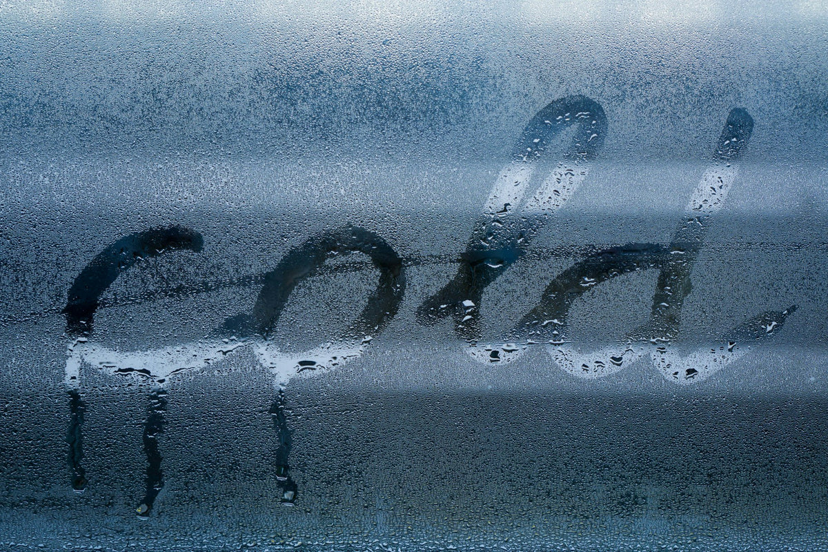 Water droplets on a glass panel