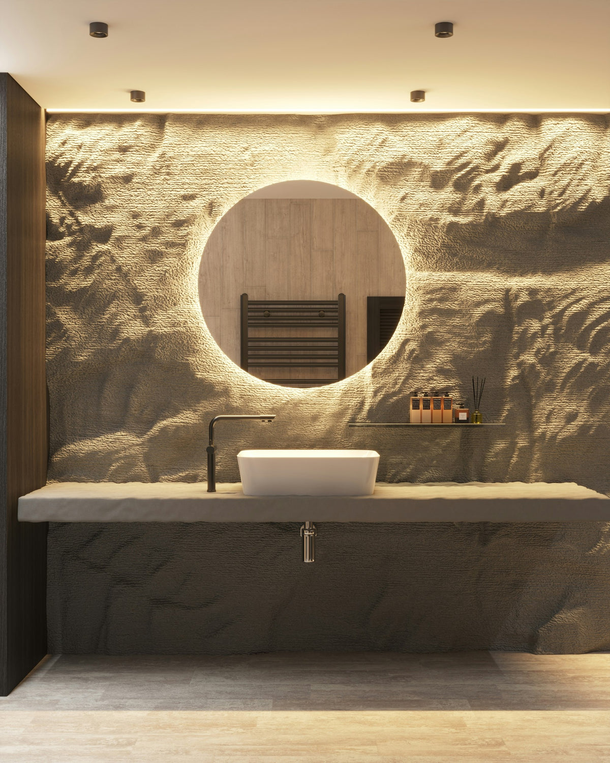 Bathroom sink and mirror